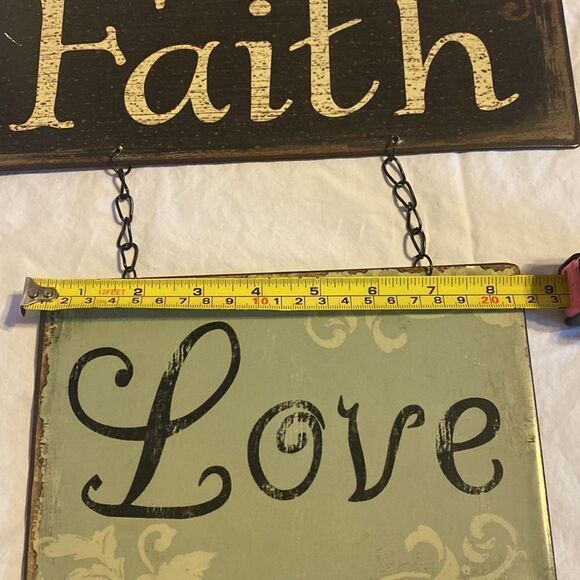 Faith Love Hope Metal Home Decor Multi Wall Sign EUC - Picture 9 of 12